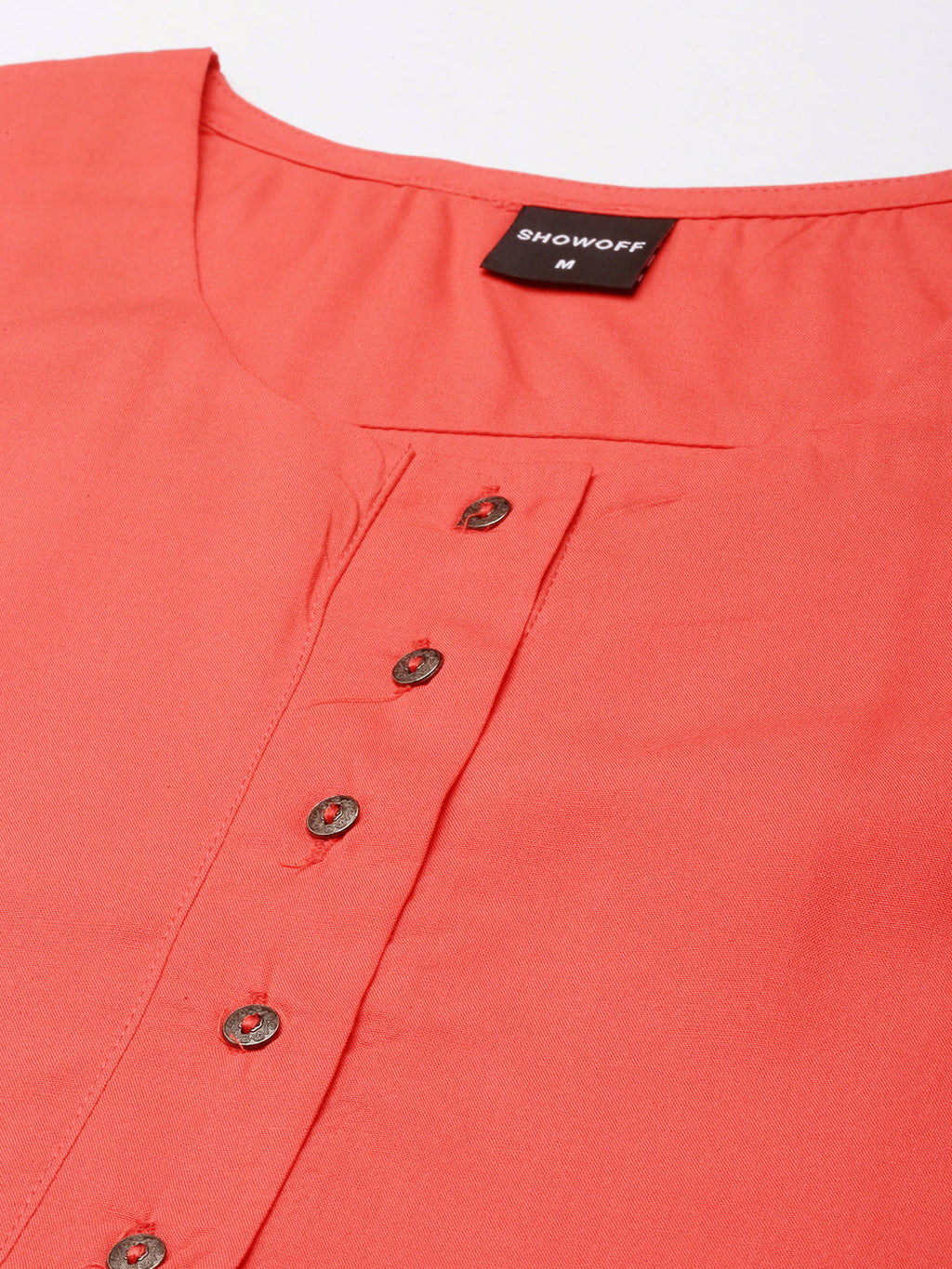 Women's Straight Red Solid Kurta