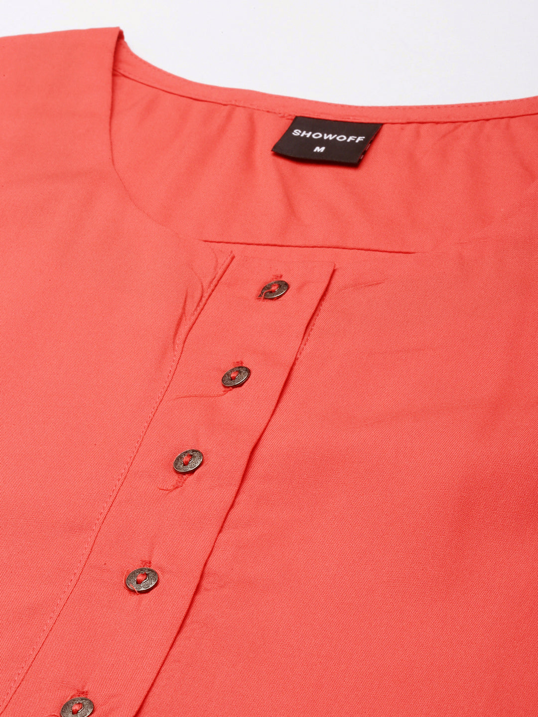 Women's Straight Red Solid Kurta