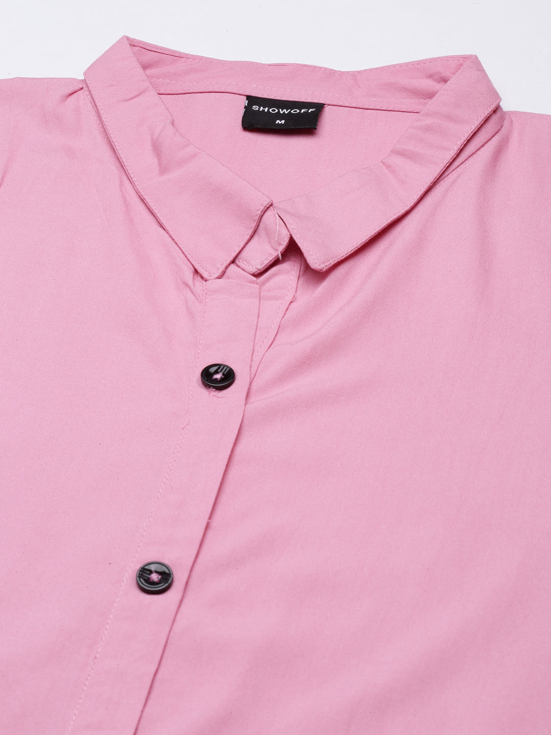Women's Pink Cotton Shirt Style Dress