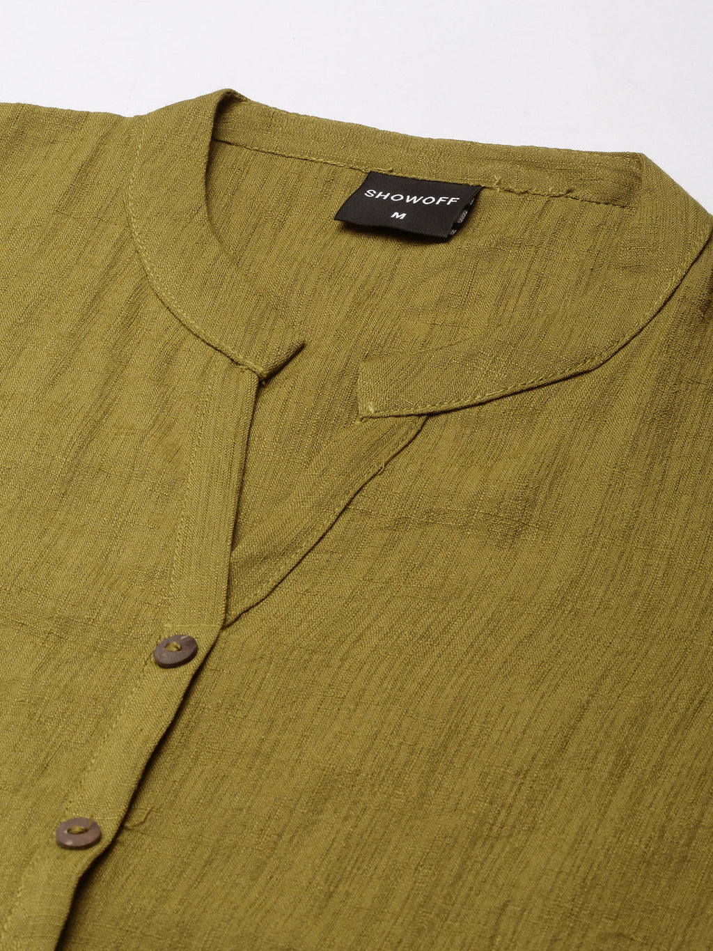 Women's Straight Olive Solid Kurta