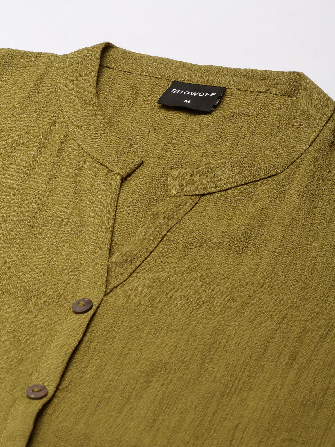 Women's Straight Olive Solid Kurta