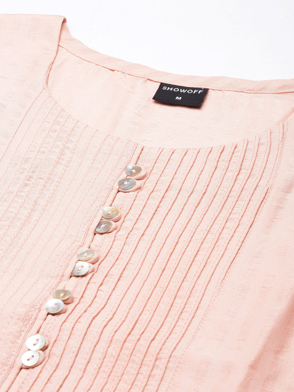 Women's Straight Peach Striped Kurta