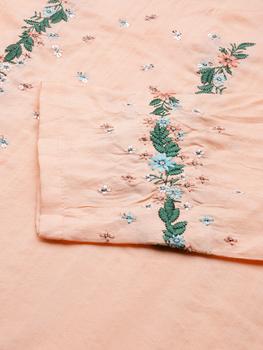 Women's Straight Peach Solid Kurta