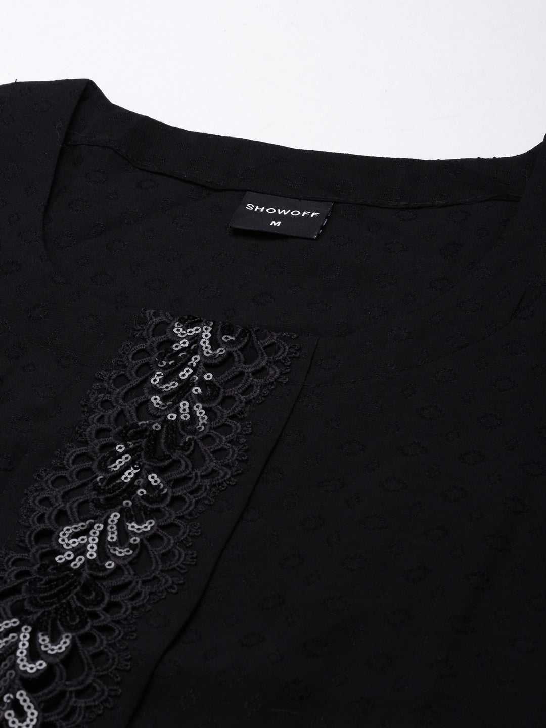 Women's Straight Black Solid Kurta
