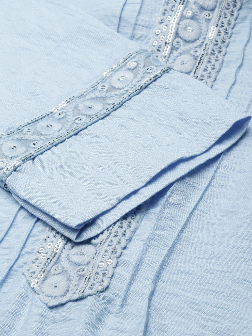 Women's Straight Blue Solid Kurta