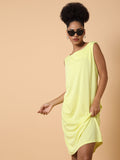 Women's Solid T-shirt Yellow Dress