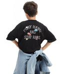 Rare Ones Kids Drake Black Cotton Solid Slip-On Closure Oversized Fit T-Shirt