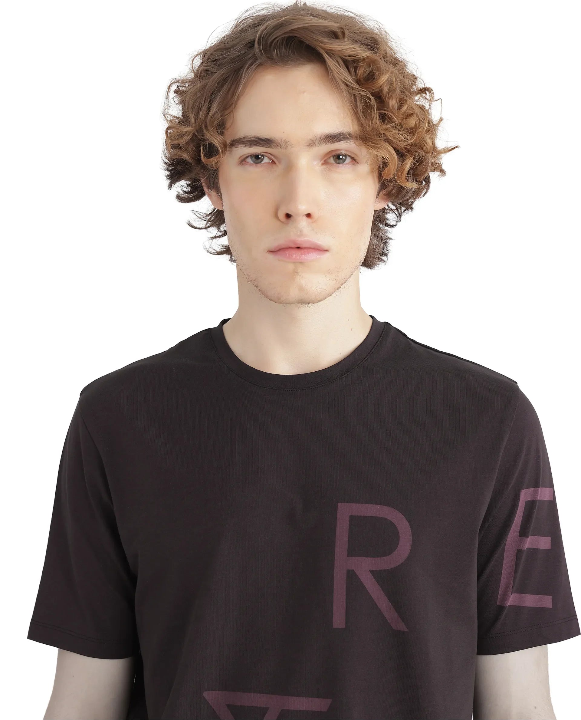 Rare Rabbit Men's Drax Dark Brown Cotton Graphic Print Regular Fit Half Sleeve Crew Neck T-Shirt