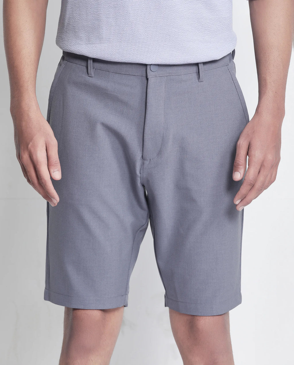 Rare Rabbit Men's Drivo Dusky Purple Cotton Blend Plain Regular Fit Shorts