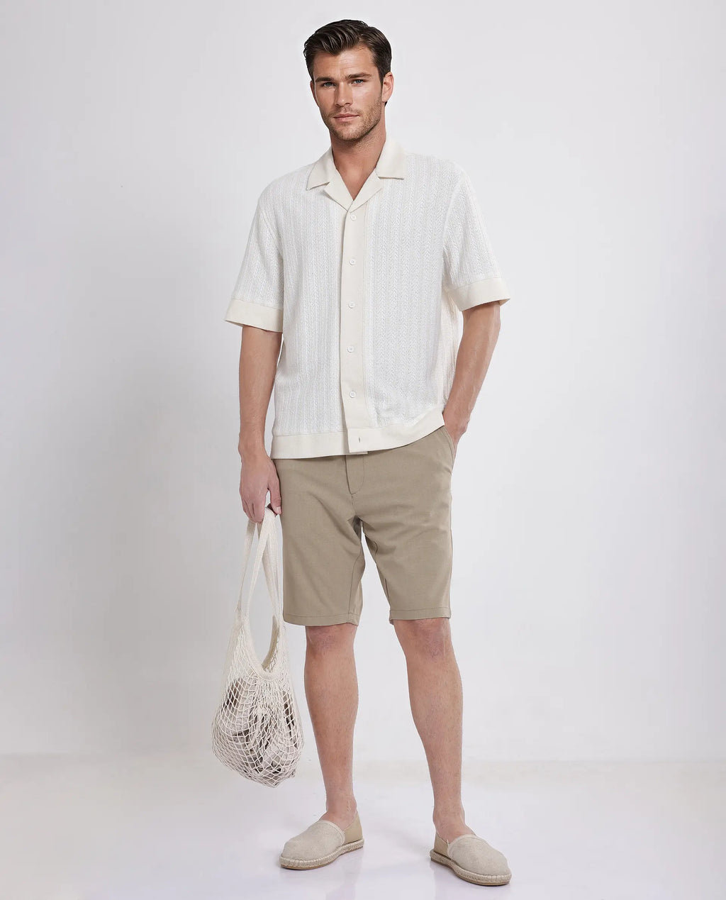 Rare Rabbit Men's Drivo Khaki Cotton Blend Plain Regular Fit Shorts