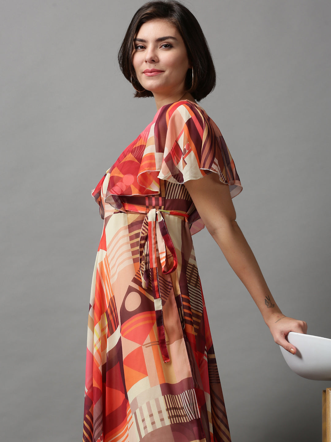 Women's Multi Printed Maxi Dress