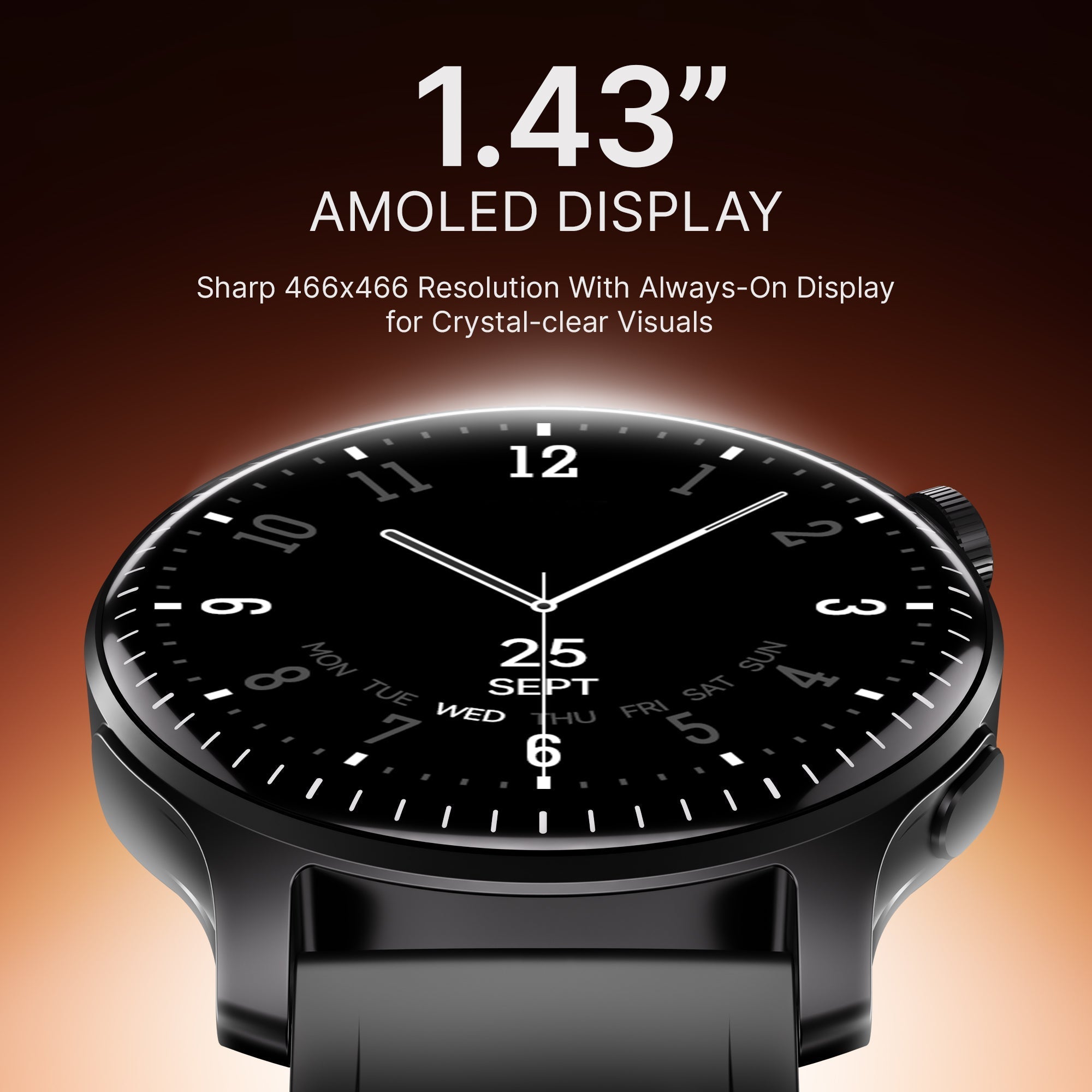 boAt Ultima Prime | Smartwatch with 1.43" AMOLED Display, Cloud Watch Faces, Emergency SOS, BT Calling, Functional Crown