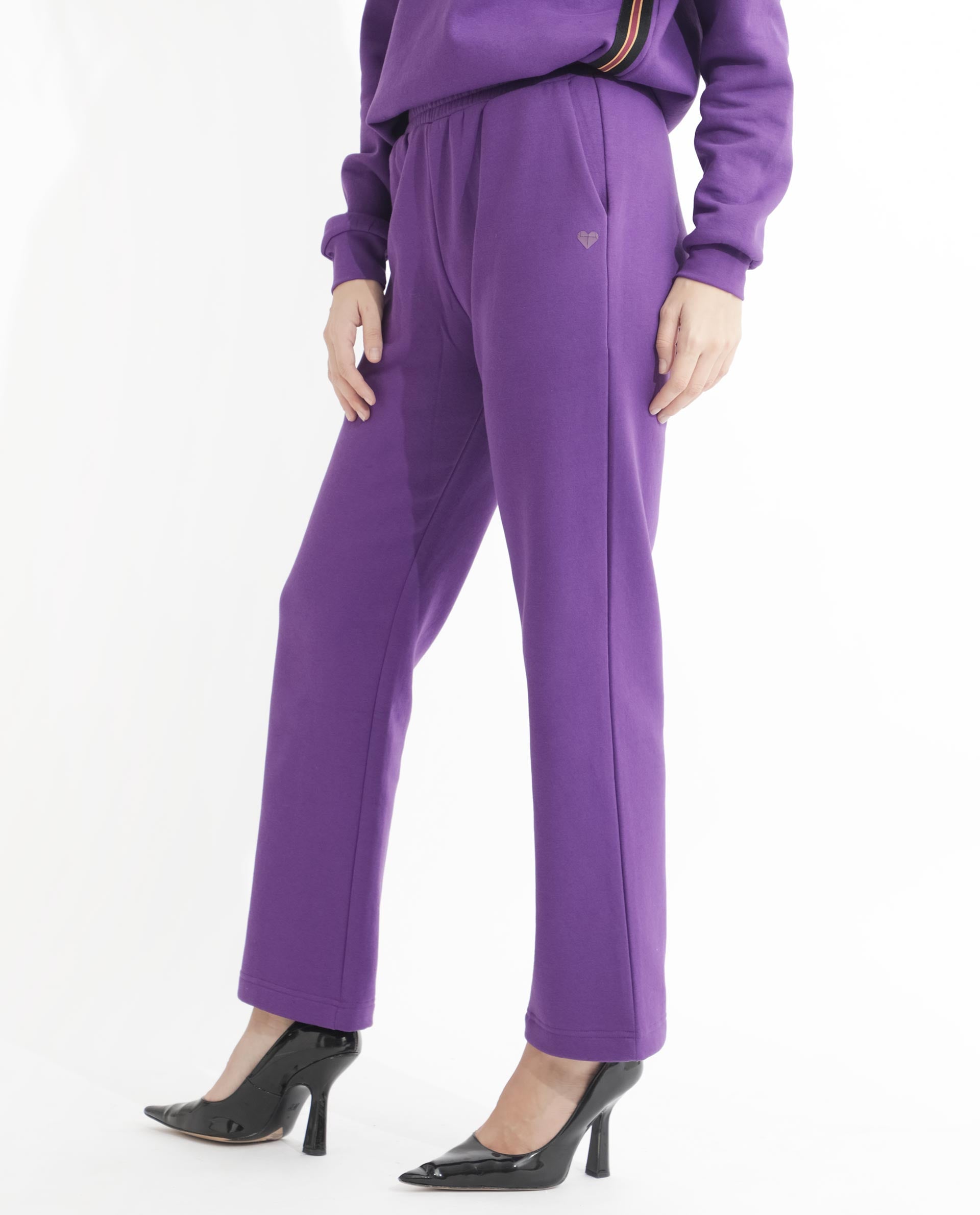 Rareism Women's Fronk Purple Polyester Blend Plain Ankle Length Tailored Track Pant