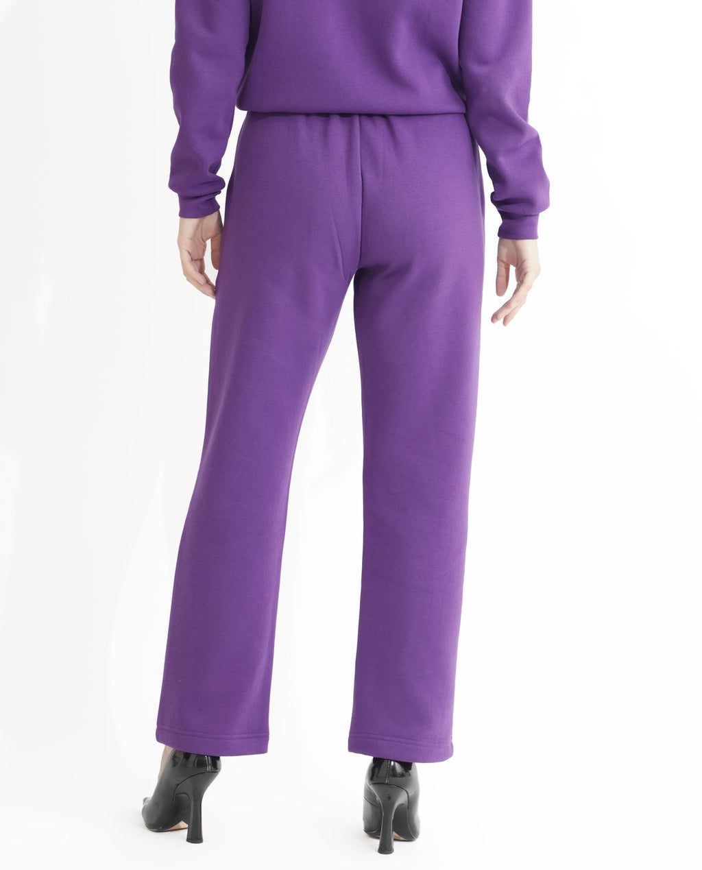 Rareism Women's Fronk Purple Polyester Blend Plain Ankle Length Tailored Track Pant