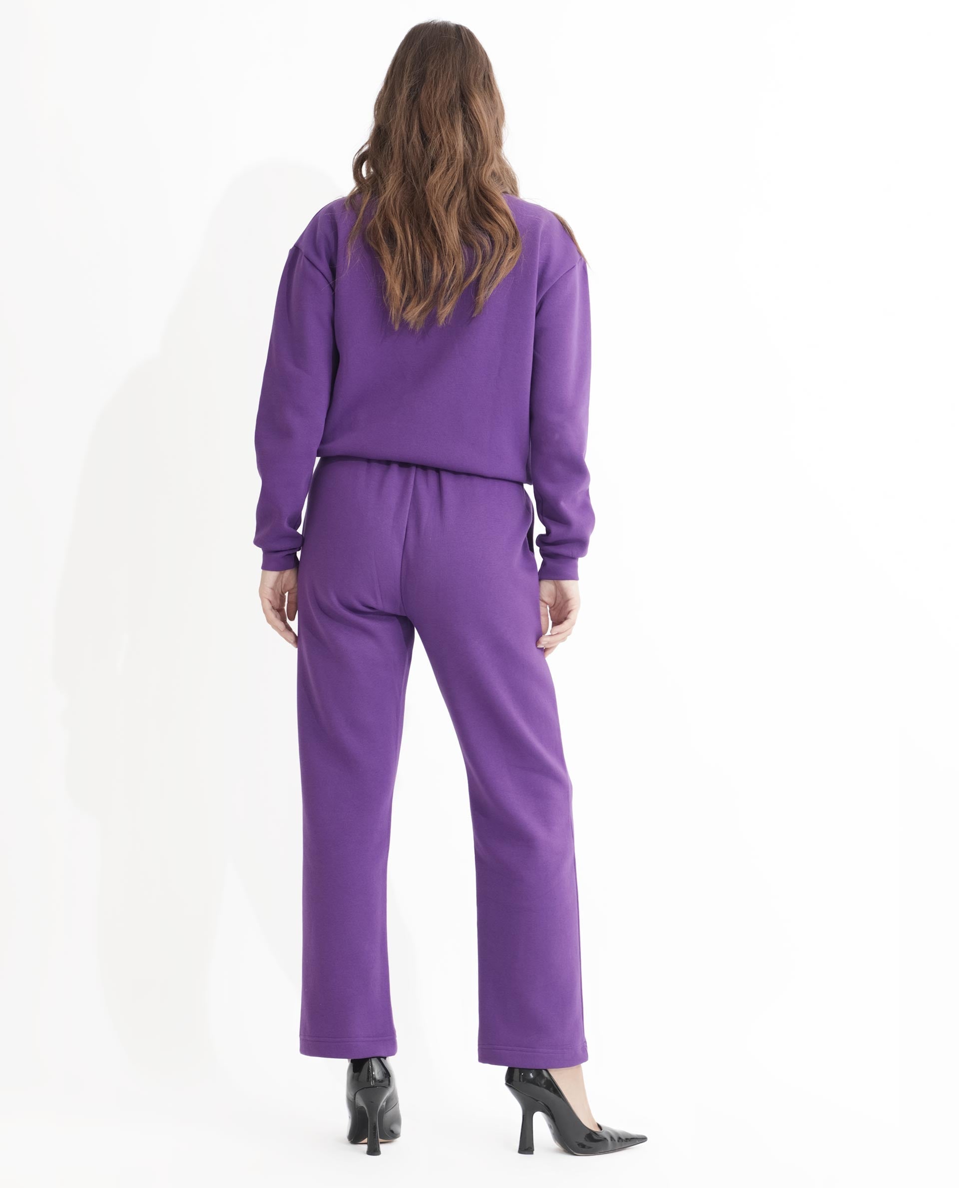 Rareism Women's Fronk Purple Polyester Blend Plain Ankle Length Tailored Track Pant