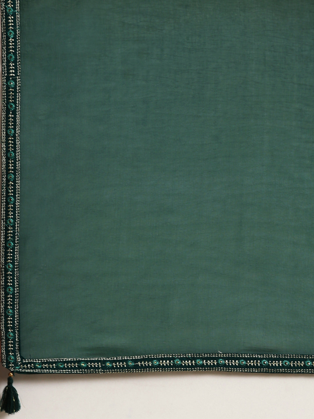 Women's Teal Ethnic Motifs Printed Thread Work Anarkali Kurta With Dupatta