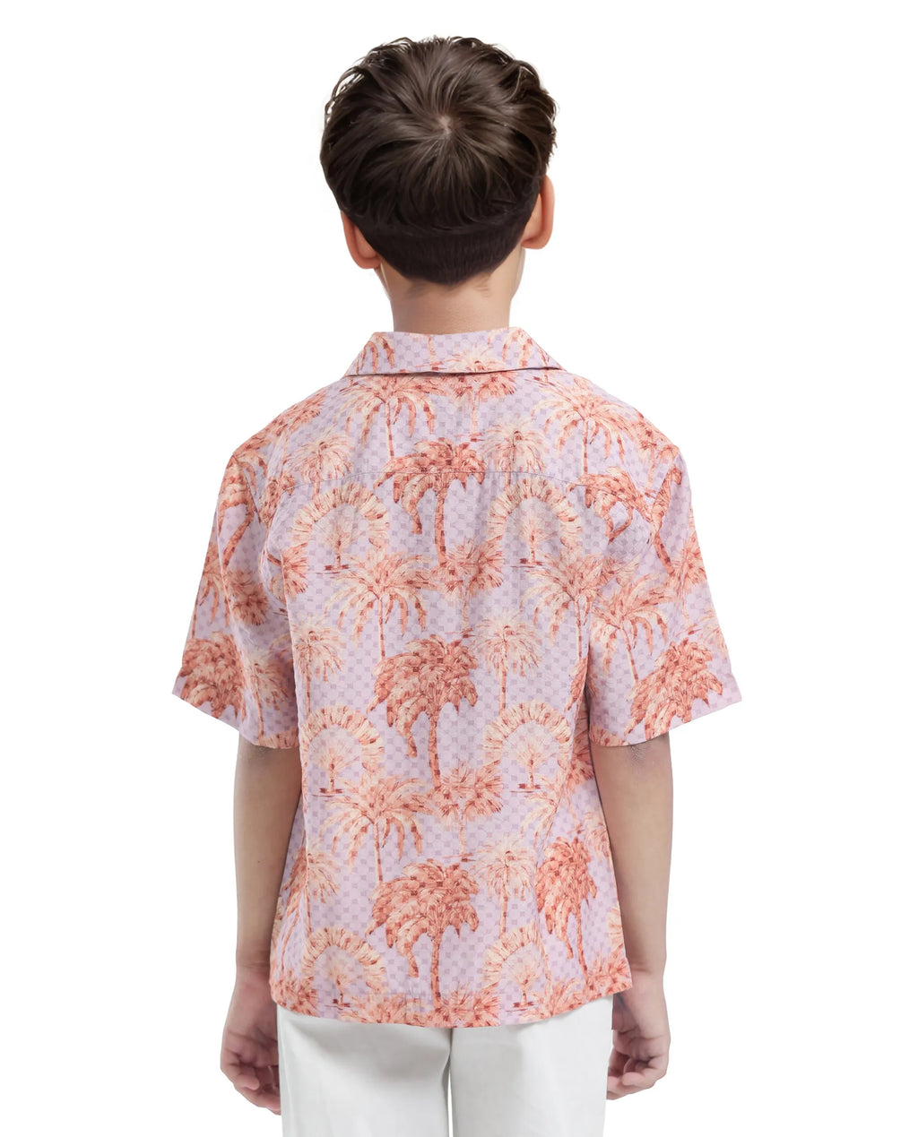 Rare Ones Kids Gusy-K Purple Viscose Blend Half Sleeve Button Printed Regular Fit Shirt