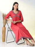 Women's Pink Solid A Line Kurta