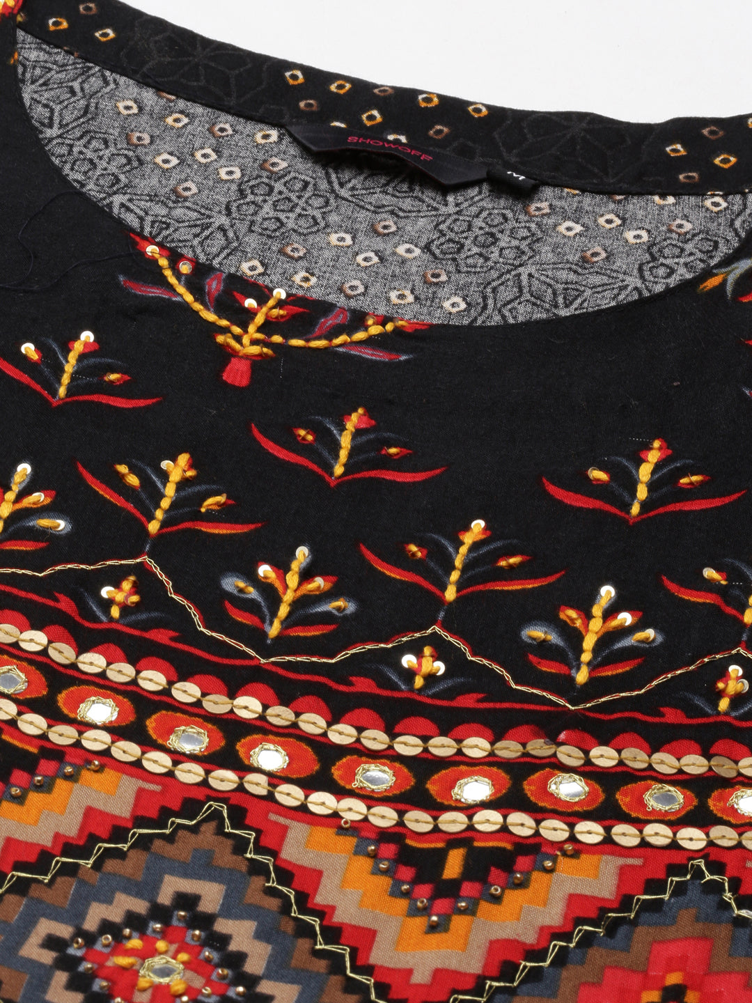 Women's Black Printed Anarkali Kurta