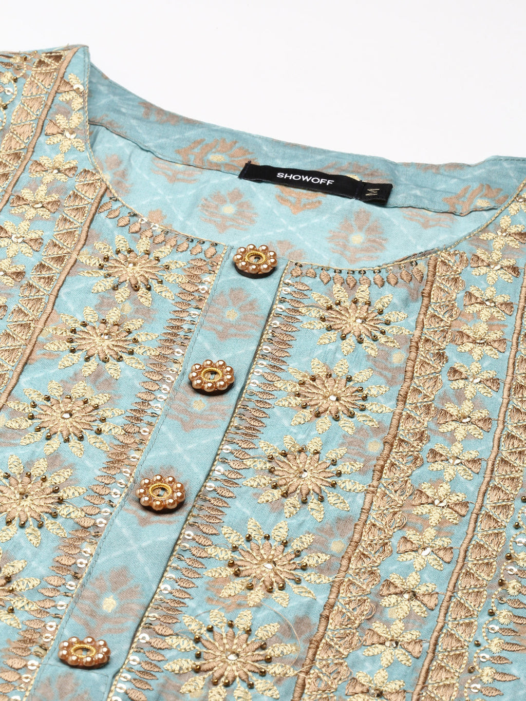 Women's Blue Solid Straight Kurta