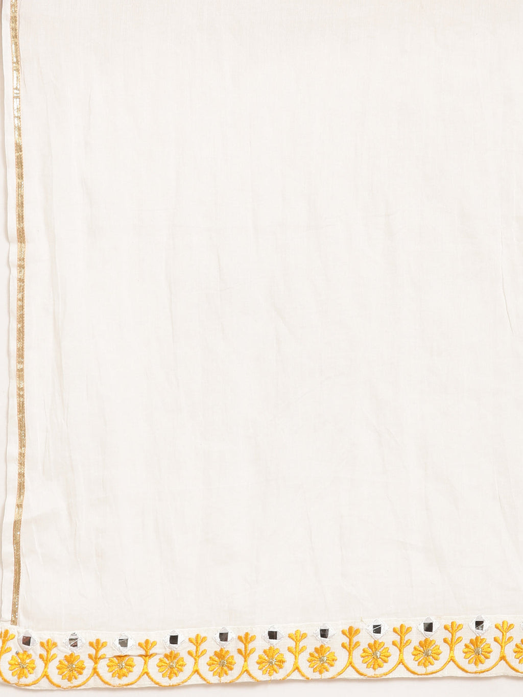 Women's Ethnic Straight Off White Solid Kurta Sets with Dupatta