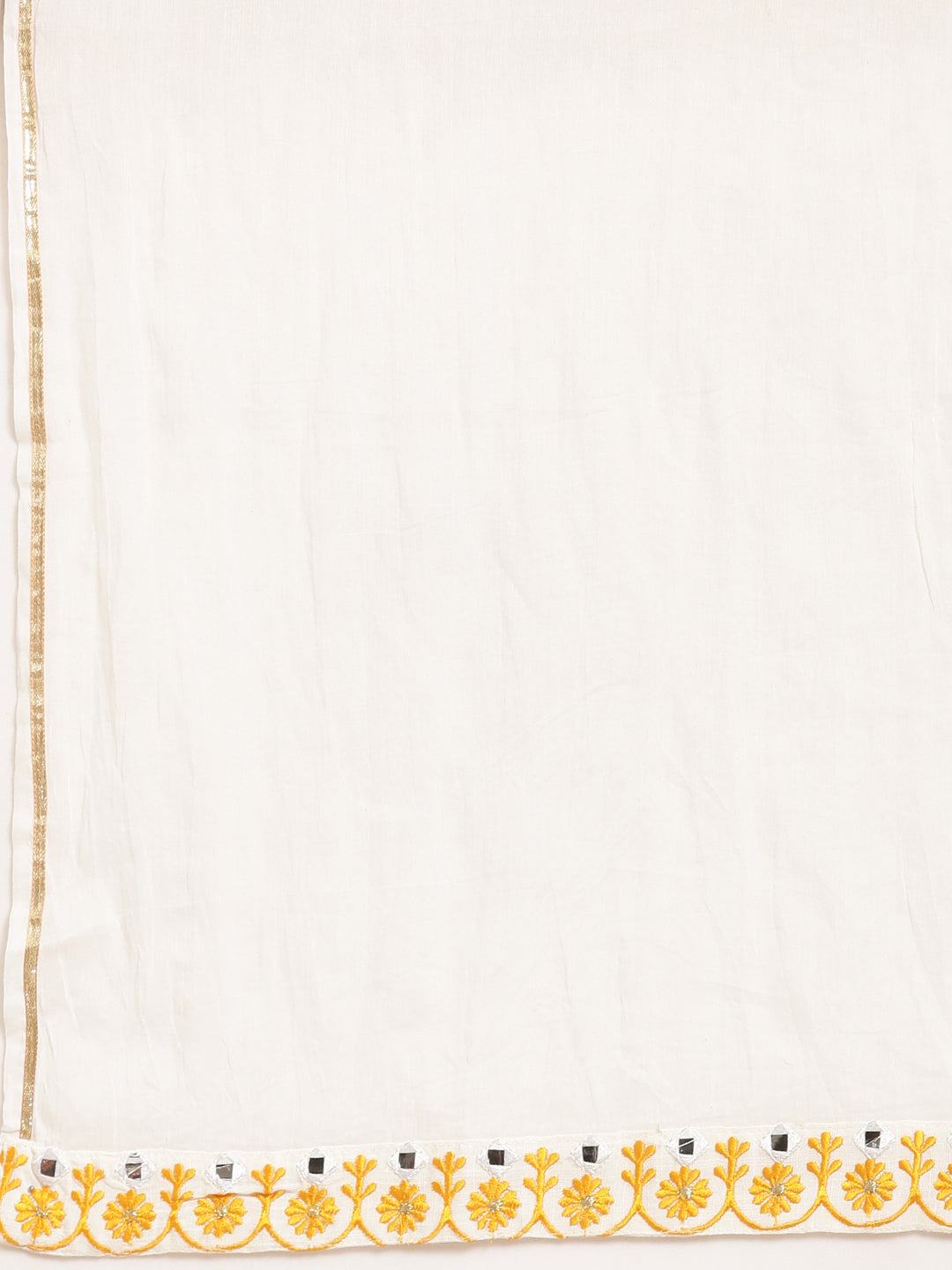 Women's Ethnic Straight Off White Solid Kurta Sets with Dupatta