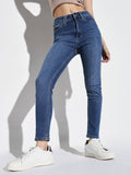 Women's Blue Comfort Slim Fit Light Fade Stretchable Jeans