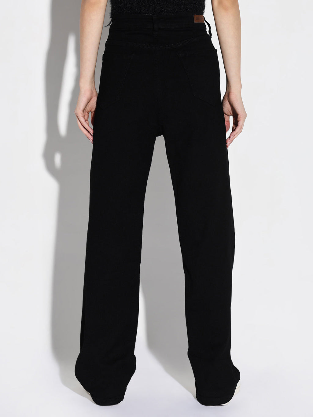 Women's Black Comfort Wide Leg Stretchable Jeans