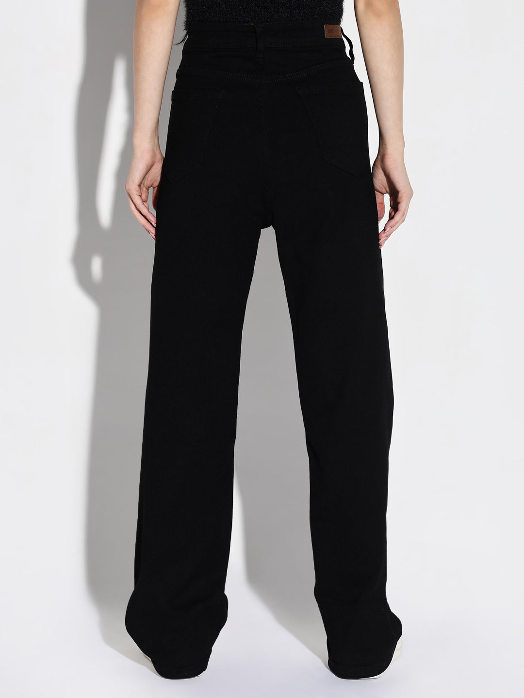 Women's Black Comfort Wide Leg Stretchable Jeans