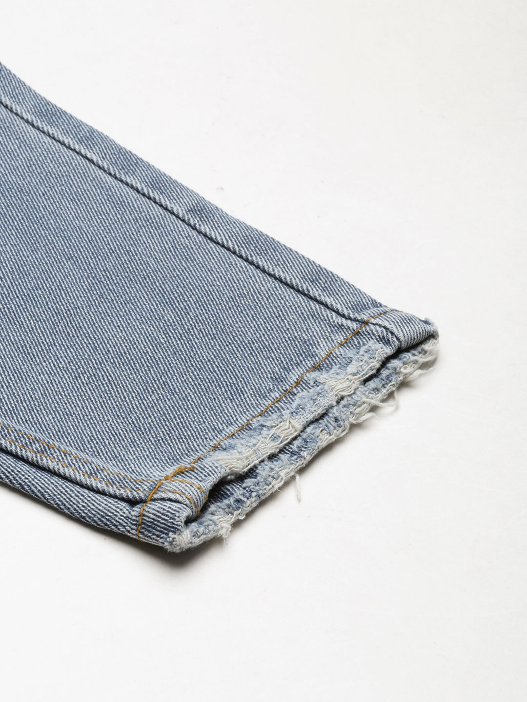 Women's Blue Mid Rise Jean Clean Look Heavy Fade Denim Jeans