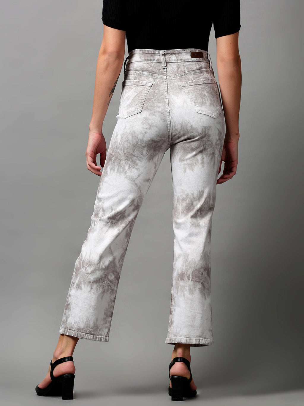 Women's Grey Heavy Fade Stretchable Denim Jeans