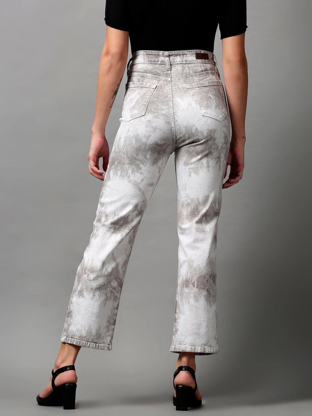 Women's Grey Heavy Fade Stretchable Denim Jeans