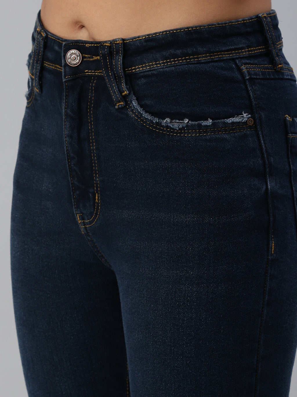 Women's Navy Blue Slim Fit High-Rise Stretchable Jeans