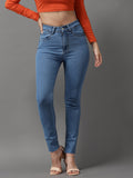 Women's Blue Jean Skinny Fit High-Rise Stretchable Jeans