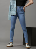 Women's Blue Skinny Fit Light Fade Stretchable Denim Jeans