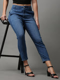 Women's Blue Light Fade Wide Leg Denim Jeans