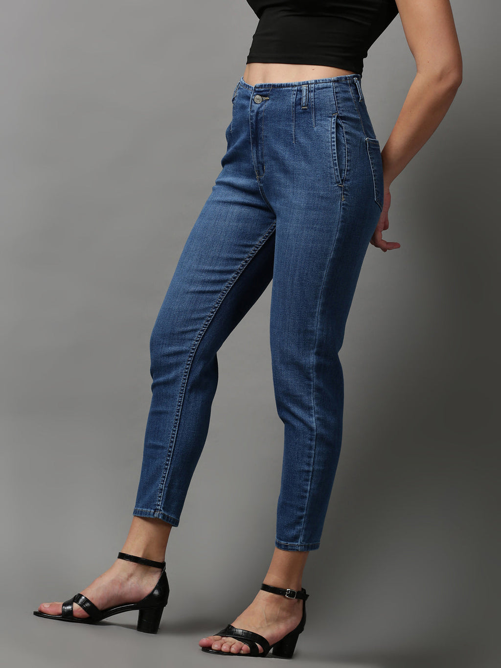 Women's Blue Light Fade Wide Leg Denim Jeans