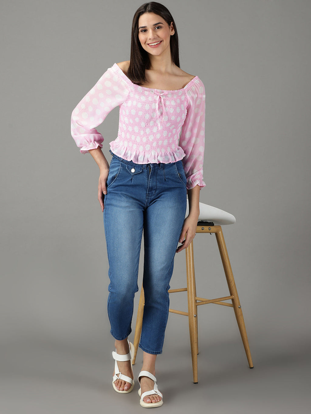 Women's Blue High-Rise Light Fade Stretchable Jeans