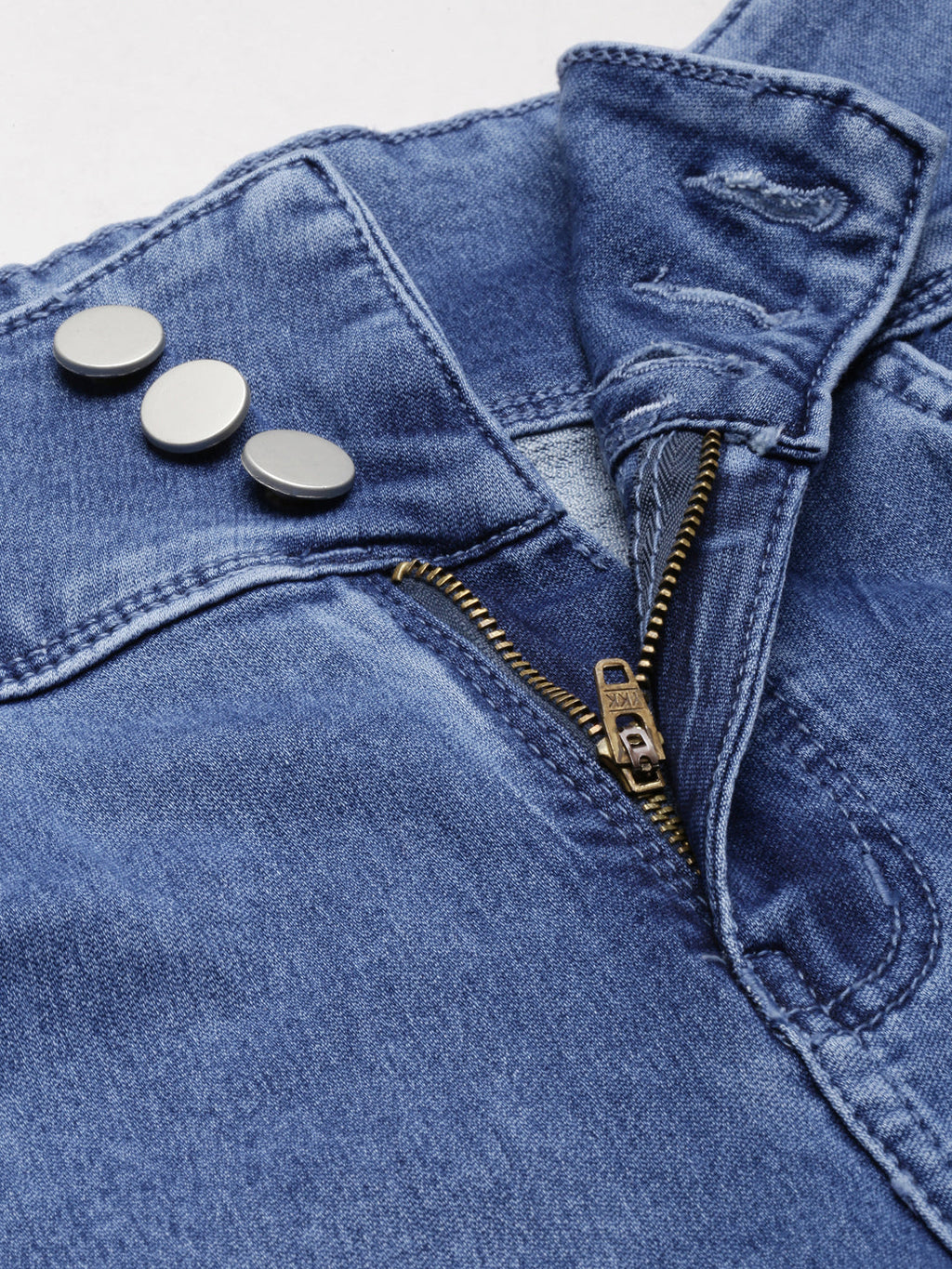 Women's Blue Solid Skinny Fit Denim Jeans