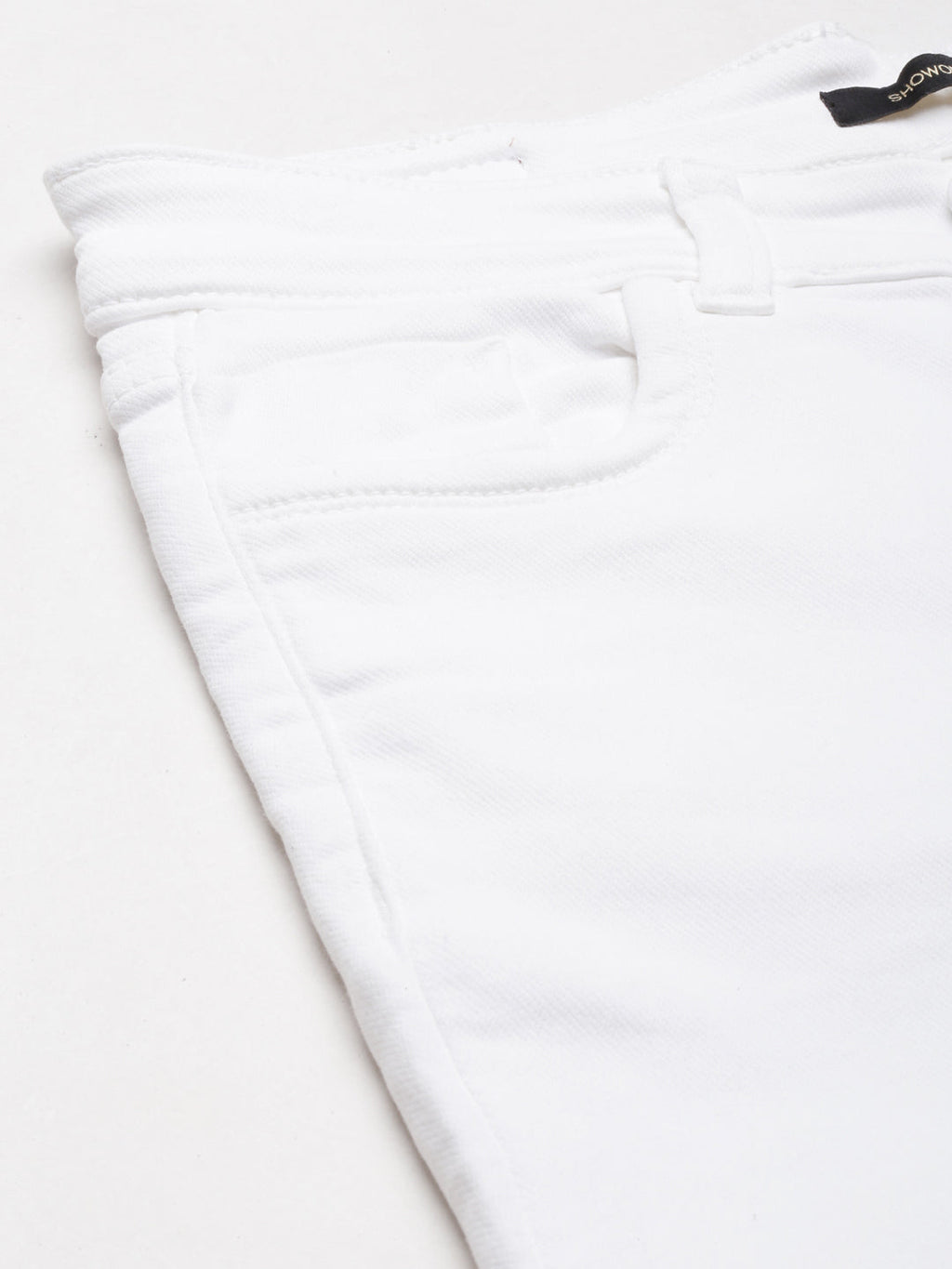 Women's White Jean Bootcut Acid Wash Retro Denims Stretchable Clean Look Jeans