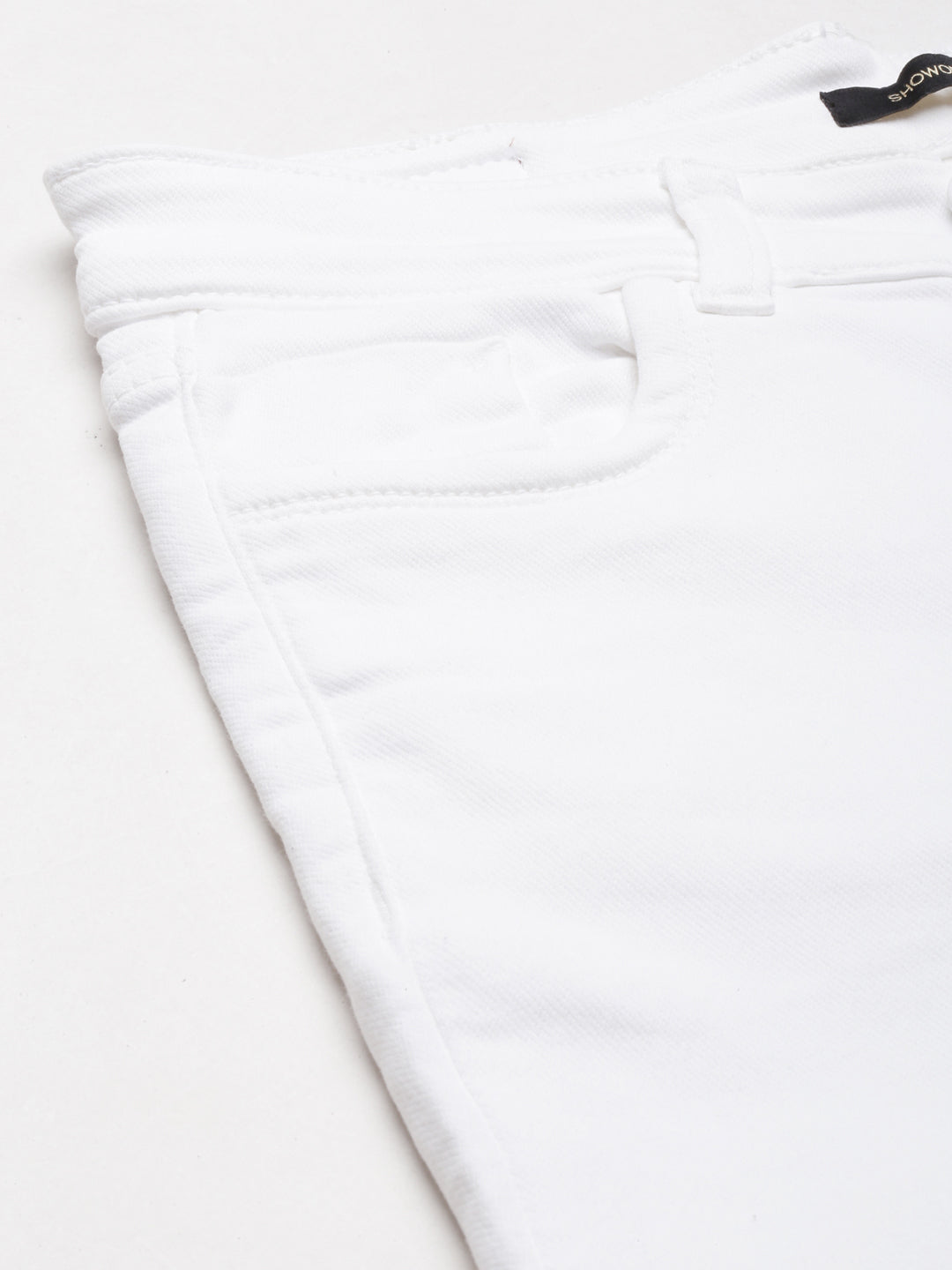 Women's White Jean Bootcut Acid Wash Retro Denims Stretchable Clean Look Jeans
