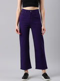 Women's Violet Straight Fit Acid Wash Stretchable Denim Jeans