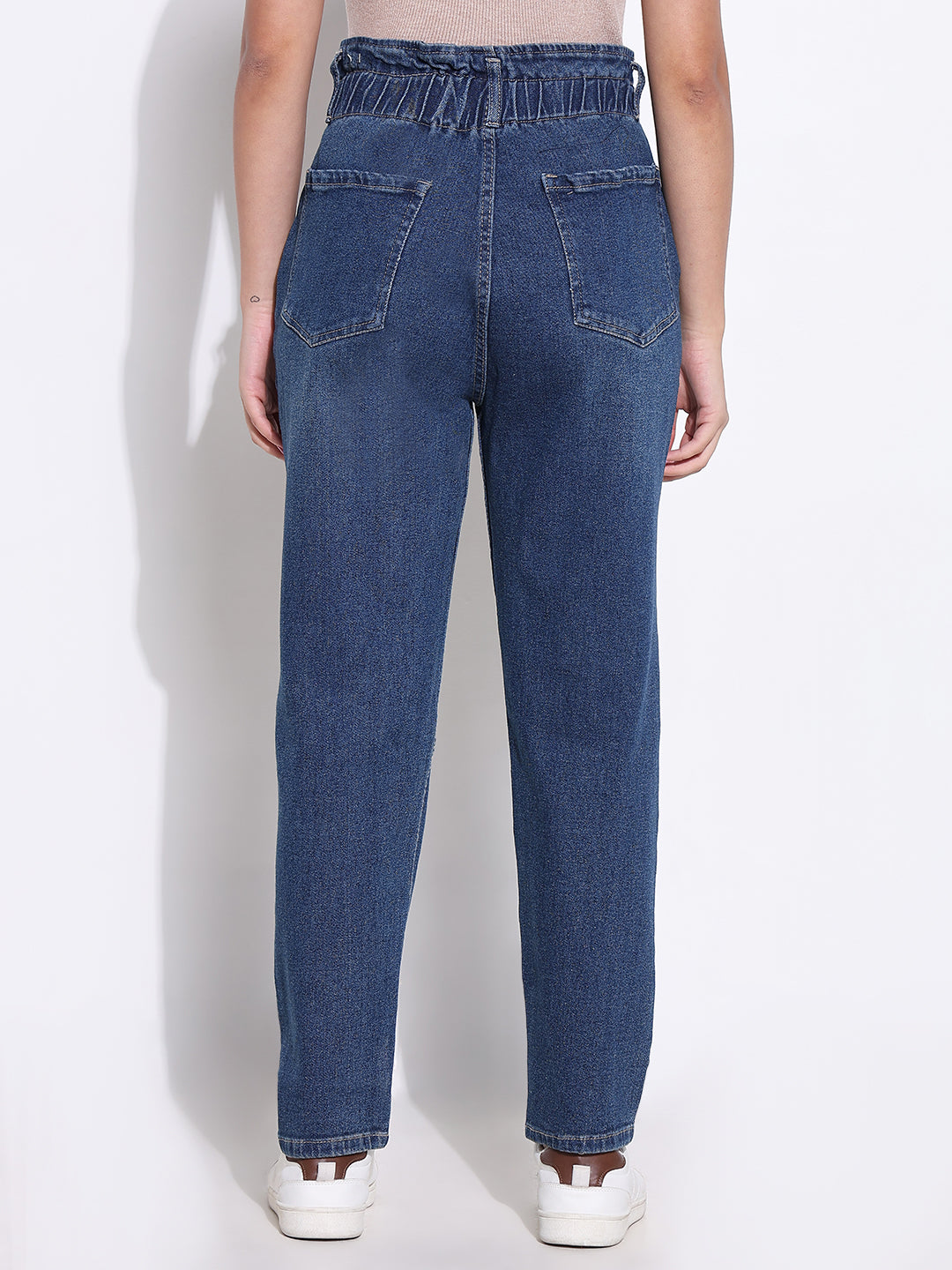 Women's Blue Comfort Light Fade Acid Wash Stretchable Jeans