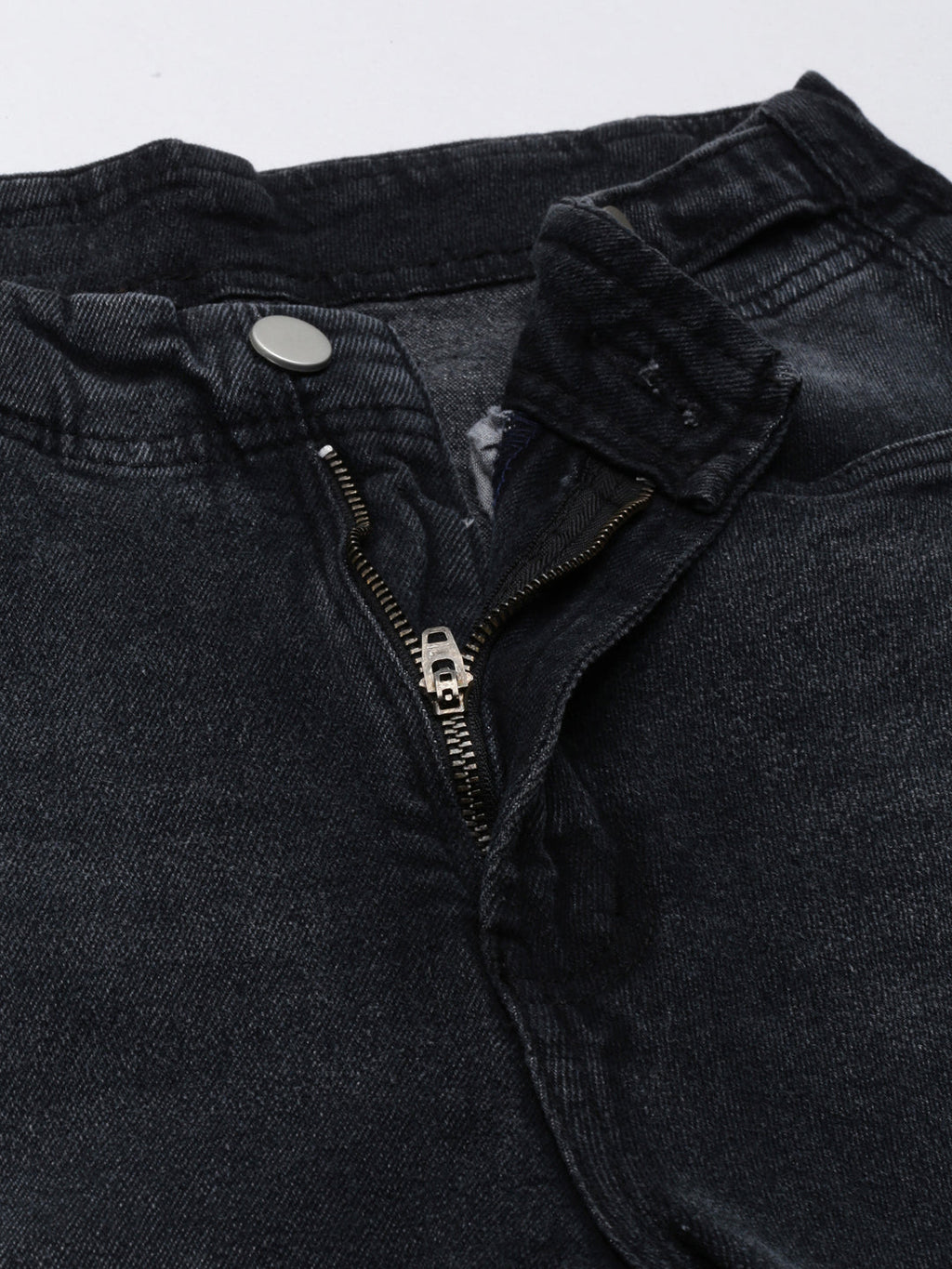 Women's Dark Grey Jean Light Fade High-Rise Cropped Denim Jeans