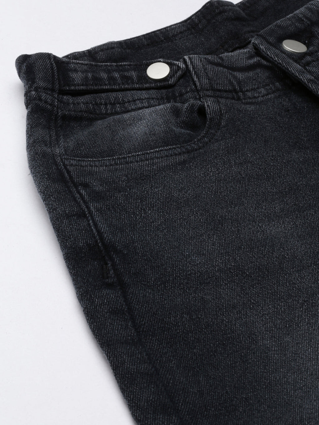 Women's Dark Grey Jean Light Fade High-Rise Cropped Denim Jeans