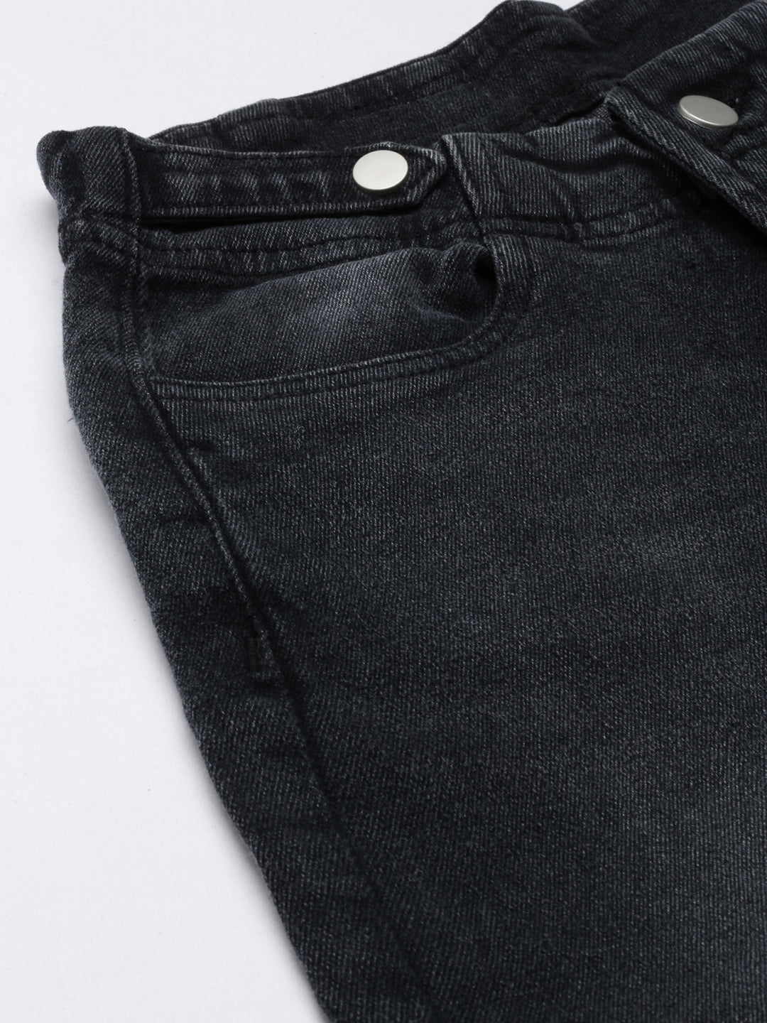Women's Dark Grey Jean Light Fade High-Rise Cropped Denim Jeans
