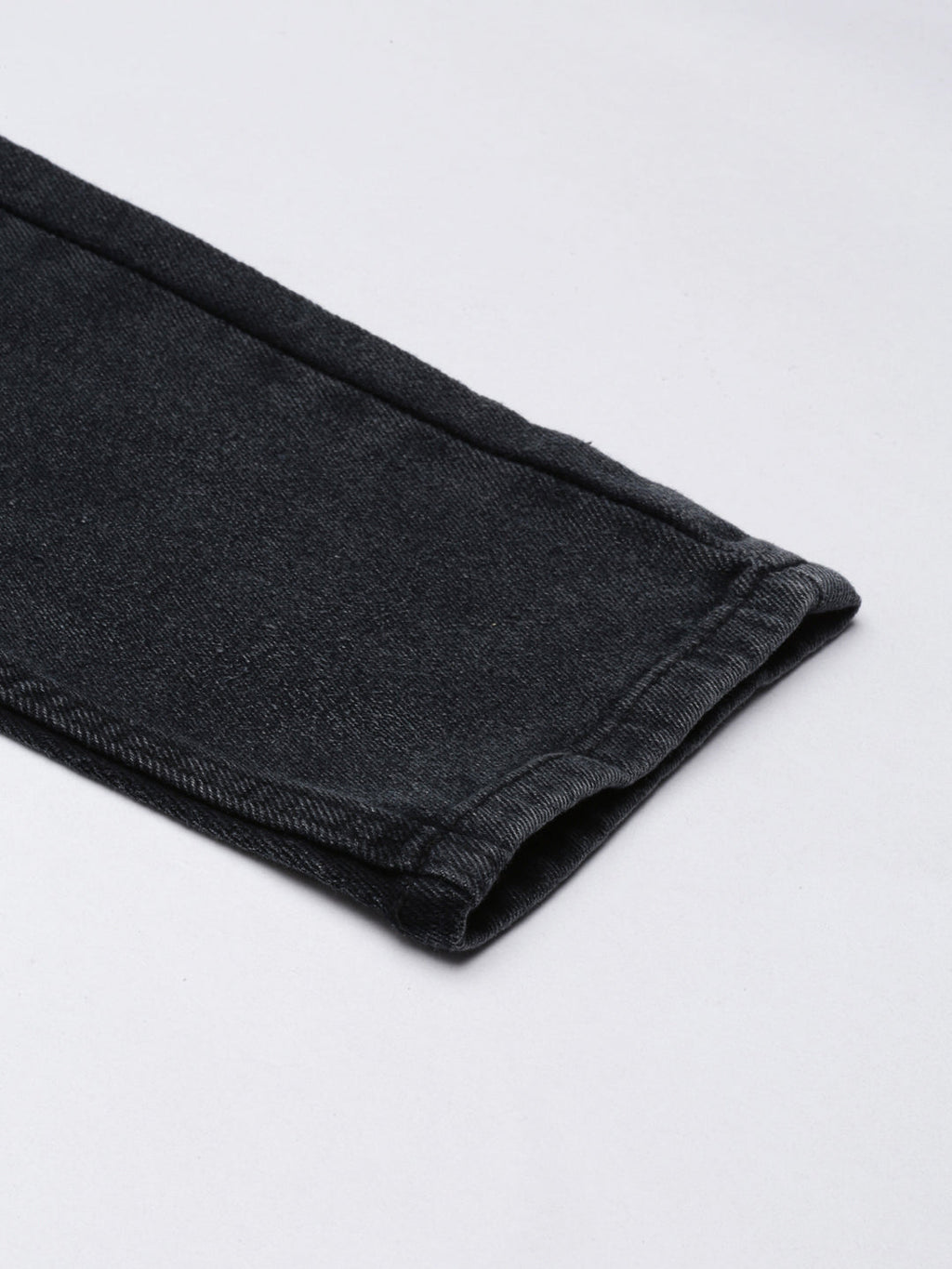 Women's Dark Grey Jean Light Fade High-Rise Cropped Denim Jeans