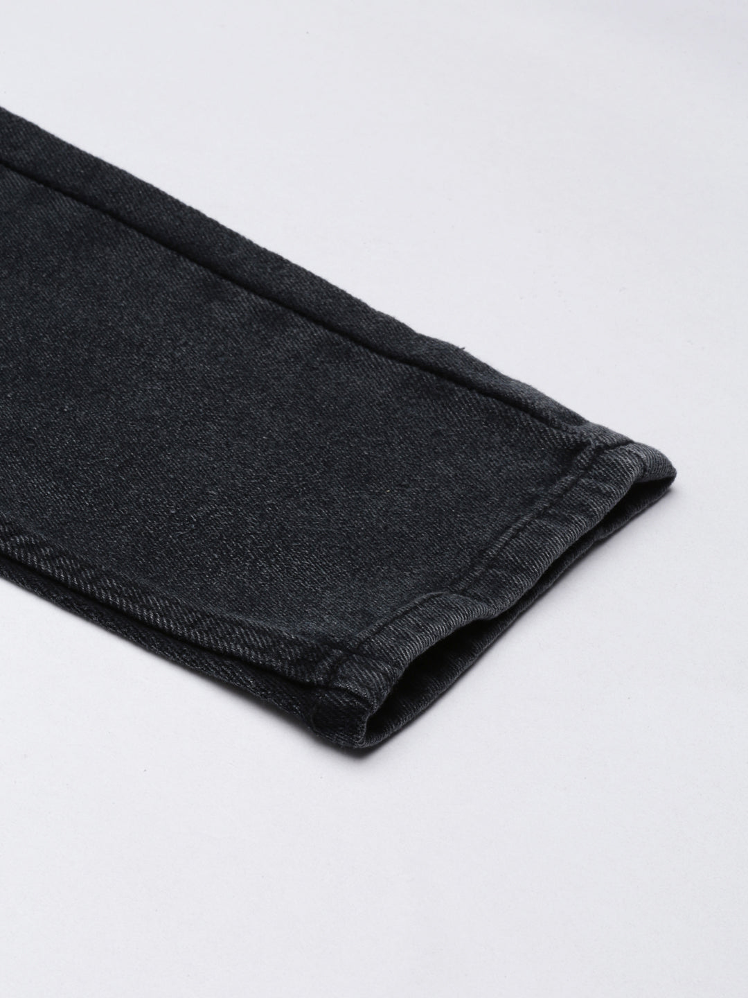 Women's Dark Grey Jean Light Fade High-Rise Cropped Denim Jeans