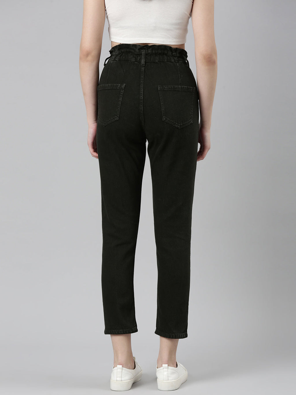 Women's Olive Acid Wash High-Raise Denim Jeans