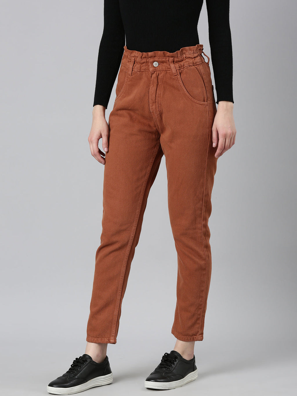Women's Rust Jean Acid Wash Mid-Rise Denim Jeans
